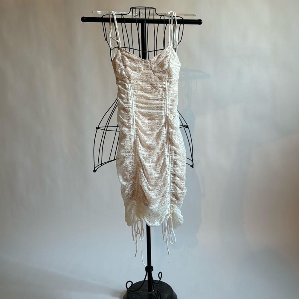 Nude and lace dress
